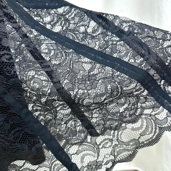 APOSTROPHE Black Floral Lace Midi Skirt Flowy Women's 12 Petite Gothic Romantic - Picture 2 of 8